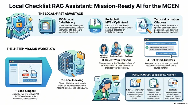 Local AI Mission Checklist Assistant project infographic